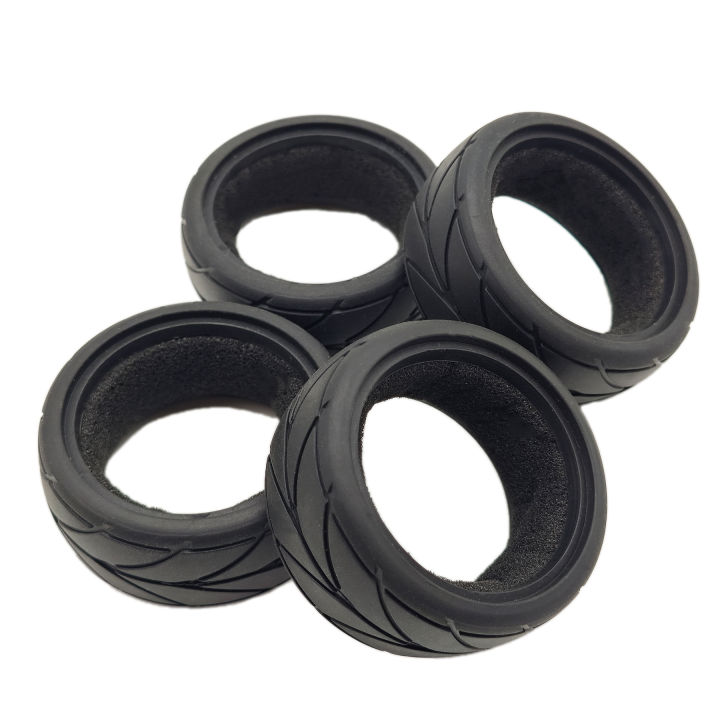 4PCS 64MM 1/10 Flat Track Tire For HSP 94123 94122 TT01 FW06 Racing Road Tire Flat Track Tire