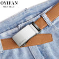 Men Belts Automatic Buckle Belt PU Leather High Quality For Men Leather Strap Casual For Jeans. 