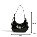 LuxeLure Glossy Crescent Bag – 2-in-1 Chic Carry by Miu Miu-Inspired Design.