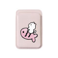 Cute Little Cat Riding Fish Cartoon Pattern Couple Card Holder Magnetic For iPhone For For MagSafe Wallet Cover.