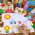 Stencils with different shapes for drawing. 