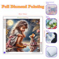 RUOPOTY Diy Round Square Diamond Painting Art Girl And Rabbit Drawings With Diamonds Cross Stitch For Home Decors Diy Crafts. 