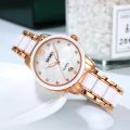 SKMEI 2175 WOMEN CERAMIC ALLOY LUXURY FASHION WATERPROOF WATCH.