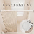 White 65-255cm Adjustable Stainless Steel Clothes Drying Rack No-Drill Telescopic Pole Curtain Rod for Balcony Bathroom. 