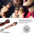 Universal Wired Uni-Directional Handheld Dynamic Microphone Noise Isolation Gold For Outdoor Karaoke Meeting Singing. 