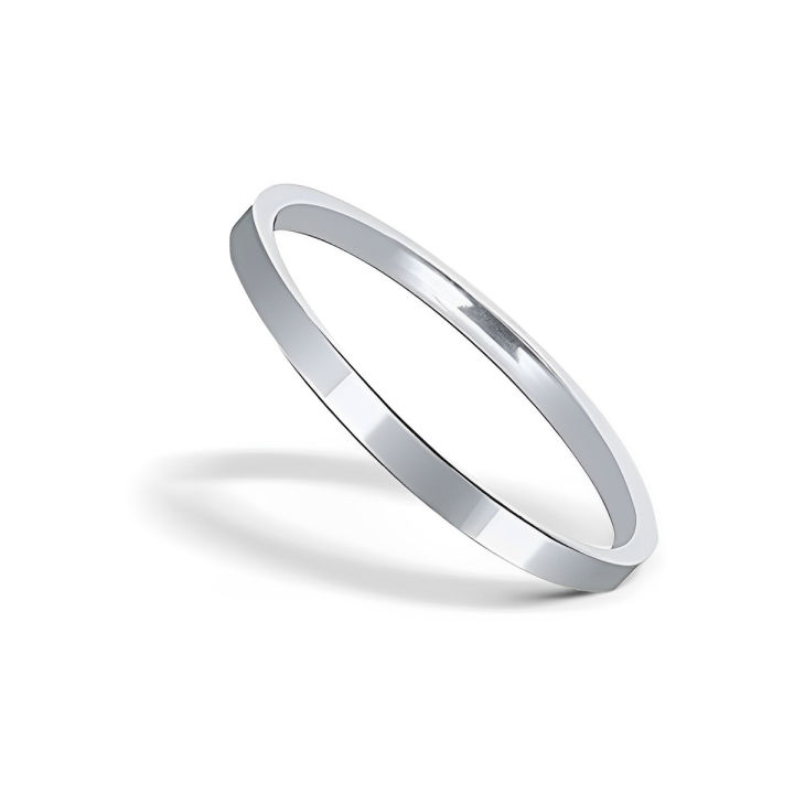 Flat 2.8 Inch Stainless Steel Sikh Kada Traditional Punjabi Kara Bracelet for Men and Women