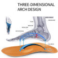 Leather Orthotic Insole For Flat Feet Arch Support Orthopedic PU Leather Insole For Men Women O/X Leg Corrected Insoles. 