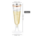 5Pcs Plastic 5Oz Champagne Cup Disposable Flutes Cups Wedding Birthday Party Supplies Bar Drink Red Wine Ice Cream Cup.