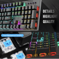 【Original HP Blue/Red Switch Mechanical Gaming Keyboard GK100F & GK400F】 Wired USB Keyboard with RGB & Blue LED Backlight ~ 104-Key Anti-Ghosting, 20 Lighting Modes for PC Gaming, Typing, PUBG, Laptop ~ By FunBug. 