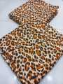 Luxury Leopard Print Two-Piece Unstitched Micro Polycotton Fabric for Women – Premium Soft & Stylish Dress Material. 