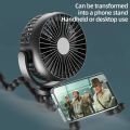 1 PC Folding Fan Multi-functional Stroller Handheld Mini Fan Portable USB Charging Octopus Stand Variable Styling With LED Light. 