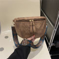 Stylish Hobo Solid Color Satchel Luxury Designer Chest Bag Women's PU Leather Waist Bags Wide Strap Fashion Fanny Shoulder Pack.