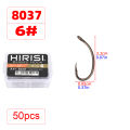 Hirisi 50pcs PTFE Coated High Carbon Stainless Steel Micro Barbed Fish Hook With Eye with Spliceable Box 8037. 