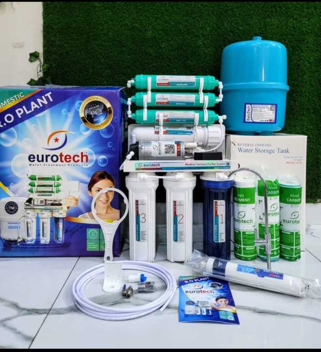 Eurotech Taiwan 8 Stage RO Plant Reverse Osmosis Water Filter system for Home with Mineral Filter & Alkaline Filter & Nano silver Filter