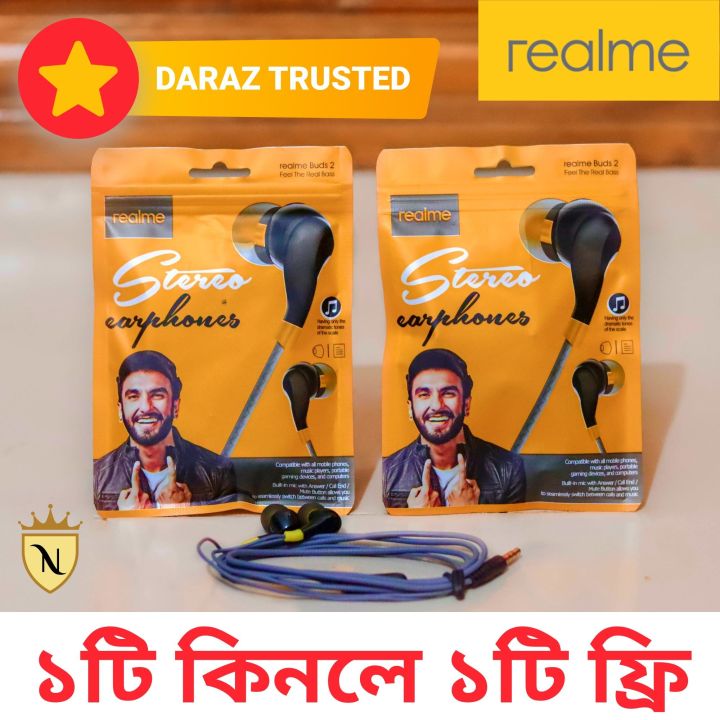 Realme Earphone 2 pieces buy 1 get 1