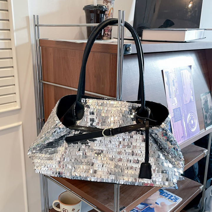 2026 New Trend Large Capacity Advanced Sense Commute Versatile Fashion Women's Handbags Trend Sequin Decoration Shoulder Bags