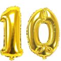 Numeric foil Balloons 0 to 9 number Balloons Golden Color 16 Inch Metallic Foil Balloon Original premium quality by HBI. 