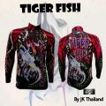 JK Thailand fishing shirts tiger fish pattern black UV protection 80-90% colors do not fall, quick dry. 
