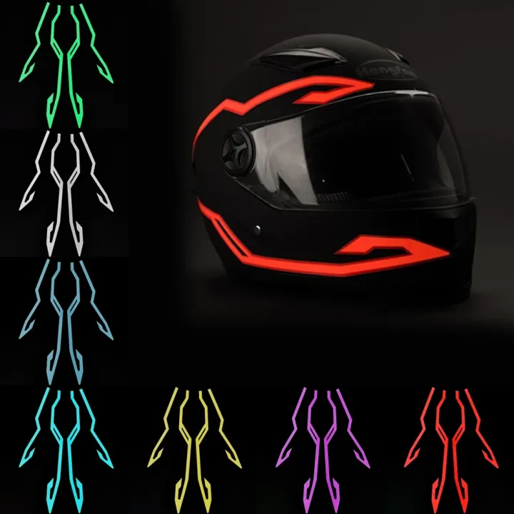 4-in-1 LED Cold Light Motorcycle Bike Helmet Strip EL Sticker Waterproof Warning Lights Motorcycle Night Riding Accessories
