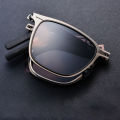 Portable Sunglasses New Ultra Light Stainless Steel Folding Sunglasses Fishing Polarized Retro Square Sunglasses HD Fashionable.