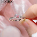 Moniko luxury pink heart diamond ring for women jewelry. 