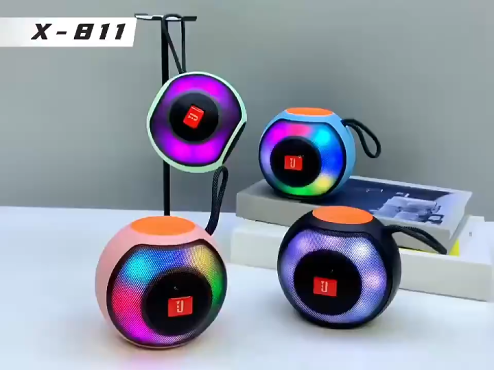 X-811 Bluetooth, USB, TF Card & FM Radio Supported RGB Colorful Lighting Speaker