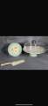 3-Piece Ceramic Cake Stand Set with Glass Dome Cover - Includes Serving Plate & Knife - Floral Design for Parties & Home Décor. 