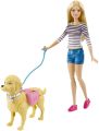 Barbie Walk & Potty Pup Set With Doll & Tail-Activated Pooping Puppy. 