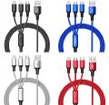 3 in 1 USB Cable for Android travel Multi Charger Usb Type C micro & iPhone.