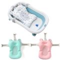 Baby Bath Seat Support Mat Foldable Bath Tub Pad & Chair Newborn Bathtub Pillow Infant Anti-Slip Soft Comfort Body Cushion.