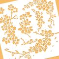 Cherry Blossoms Drawing Stencils 12x12inch Cherry Tree Branch Painting Templates for Scrapbooking Fabric Floor Furniture Wall. 