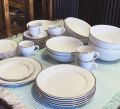 Sri ceylon porcelain 33 pcs Double goldline dinnerware. 