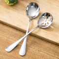 1pc Serving Spoon, Slotted Spoon, Stainless Steel Buffet Restaurant Dinner Spoon, Party Banquet Dining Utensils, Silvery.