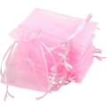 100PCS Organza Bags Random Mesh Organza Jewelry Bags Drawstring, Small Drawstring Favor Pouches Christmas Candy Wedding Birthday. 