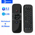 Bluetooth 5.2 Keyboard Wireless Mini Keyboard Rechargeable Keyboard with 2.4G Wireless Voice Control Air Mouse for TV BOX Laptop.