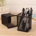 Pack of 2 Pen Stand and Stationery Holder Metal Mesh - Black. 