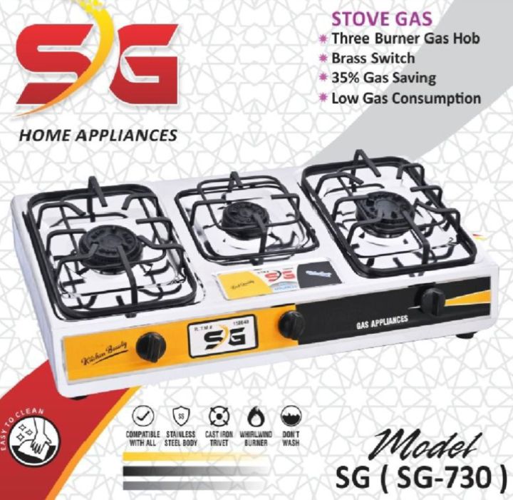 SG Gas Stove 3 Burner-(Fabuloustic Series)