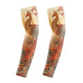Summer men's ice silk cycling driver tattoo sleeve sunscreen outdoor motorcycle arm cover. 