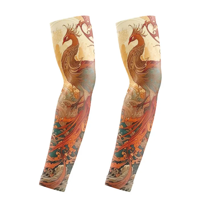 Summer%20men's%20ice%20silk%20cycling%20driver%20tattoo%20sleeve%20sunscreen%20outdoor%20motorcycle%20arm%20cover%20-%20Image%204