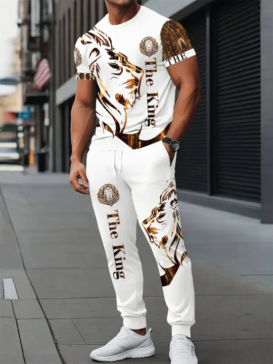 Trendy%20new%20summer%20men's%20animal%20lion%20print%20breathable%20round%20neck%20T-shirt%20pants%20set%20outdoor%20high%20street%20two-piece%20set%20-%20Image%202