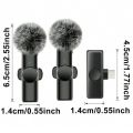MMD-F19 Wireless Microphone All Type-c Smartphones  (2 Microphones 1 Receiver) HD Vlog/Live/Video Recording. 