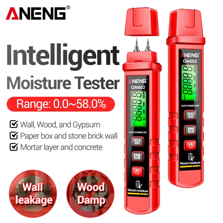 Wood Rheometer Digital Wood Moisture Meter Professional GN602 Timber Damp Tester ...