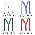 Vintage Suspenders Men Women Adult Leather Trimmed Button End Y Back Adjustable Elastic Trouser Braces Straps Belt Wedding.