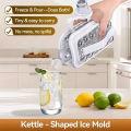 Portable Ice-Making Mold Pitcher Transparent Silicone Ice Cube Mold 2-In-1 Foldable Lce Making Water Bottle Tool Ice Tray.