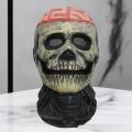 Halloween Ghost Face Full Mask, 3D Printed Stretchable Mesh, Comically Horrifying Cosplay Party Skull Headdress.. 