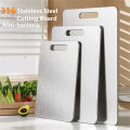 316 Stainless Steel Chopping Board Panel Kitchen Household Thickened Double Sided Kneading Dough Board Fruit Meat Cutting Board.