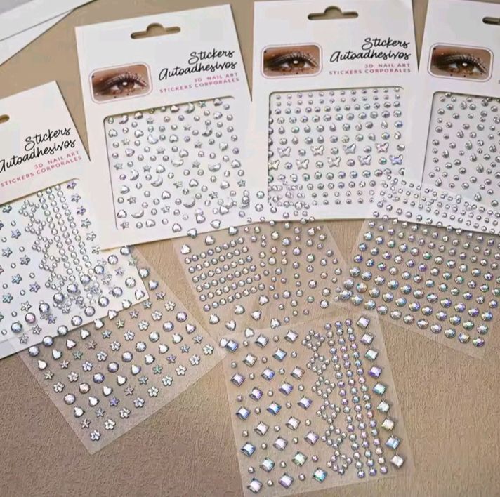 Pearl Stickers, Self-Adhesive Synthetic Gemstone White Jewelry Decorations for Face, Body, Nails, Hair