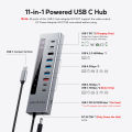 PULWTOP 10-in-1 Powered USB C Hub, USB 3.2 Data Hub with USB A/C 10Gbps,  USBA 5Gbps, 100W PD, 24/45W Type-C Charging Ports. 