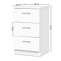 Side Table with 3 Drawer for Large Storage Chester Drawers Space-saving customize. 