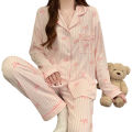 New Women's Spring and Fall Pajamas Homewear Set Wrinkled Cloth Sweet Girl Students Long-Sleeved Casual Pajamas Homewear Set. 